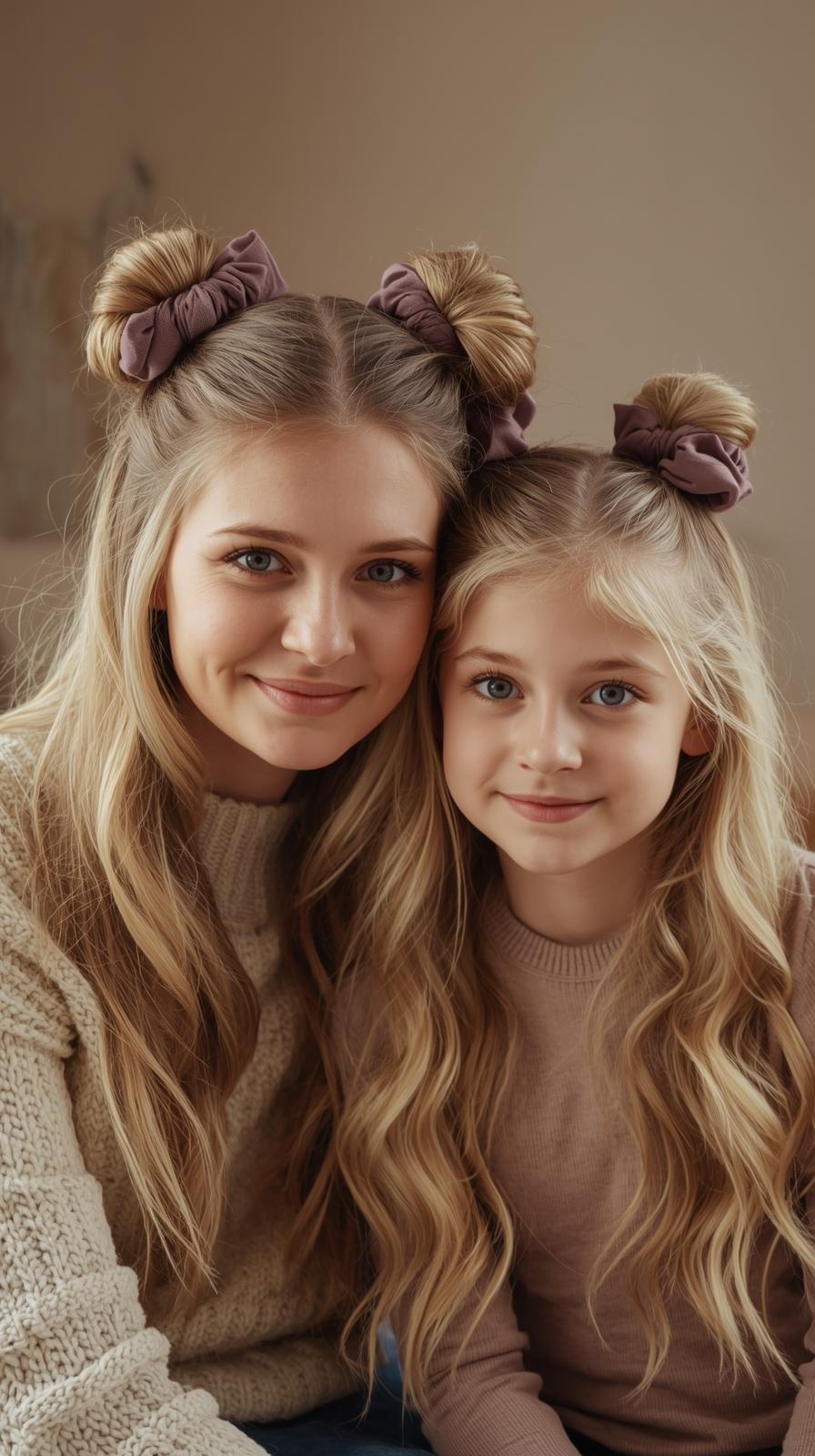 Mama + Mini Matching Scrunchie Set (4-Pack, 2 Sizes)