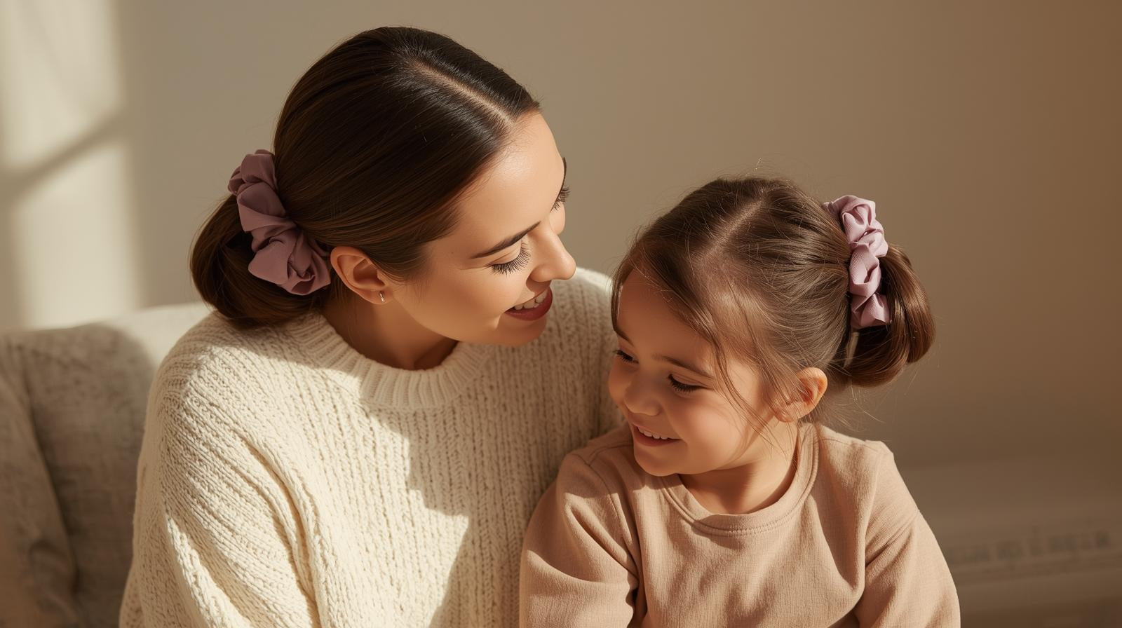 Mama + Mini Matching Scrunchie Set (4-Pack, 2 Sizes)