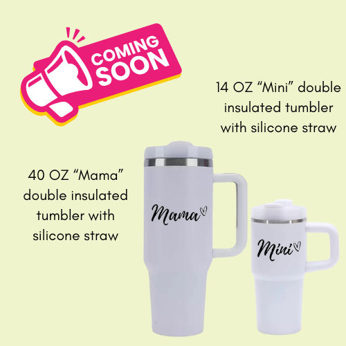 Mama & Mini Matching Tumbler Set – 40oz & 14oz Insulated Cups