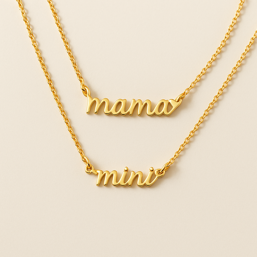Mama & Mini Matching Necklace Set – Gold Plated