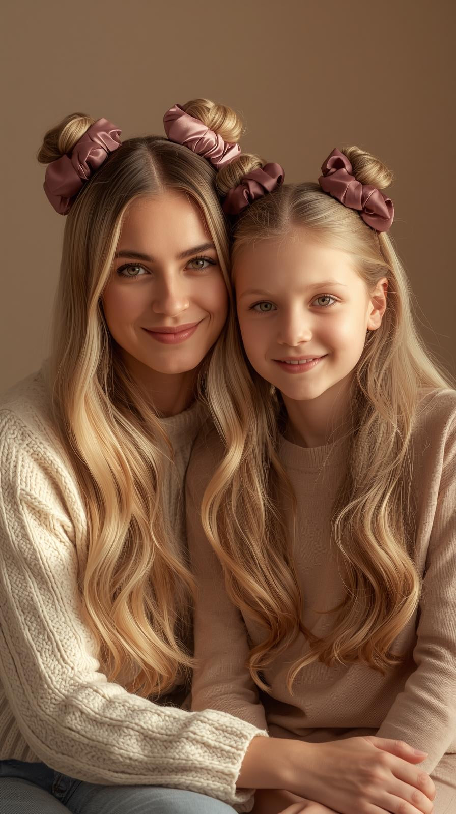 Mama + Mini Matching Scrunchie Set (4-Pack, 2 Sizes)